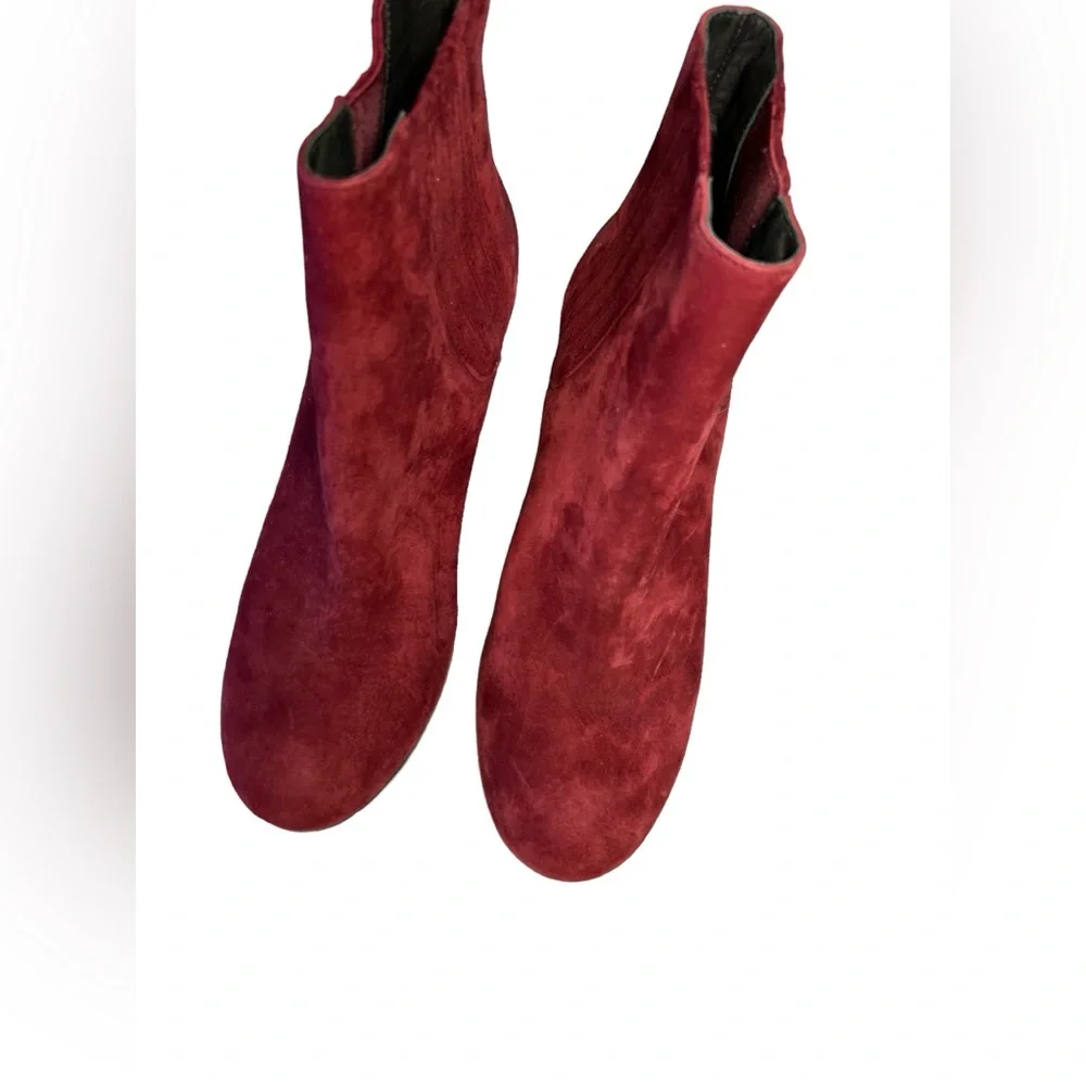 Joie Burgundy Suede Ankle Boots